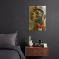 'Dog With Glasses And Hat 1' By Momart Gold Metal Wall Art