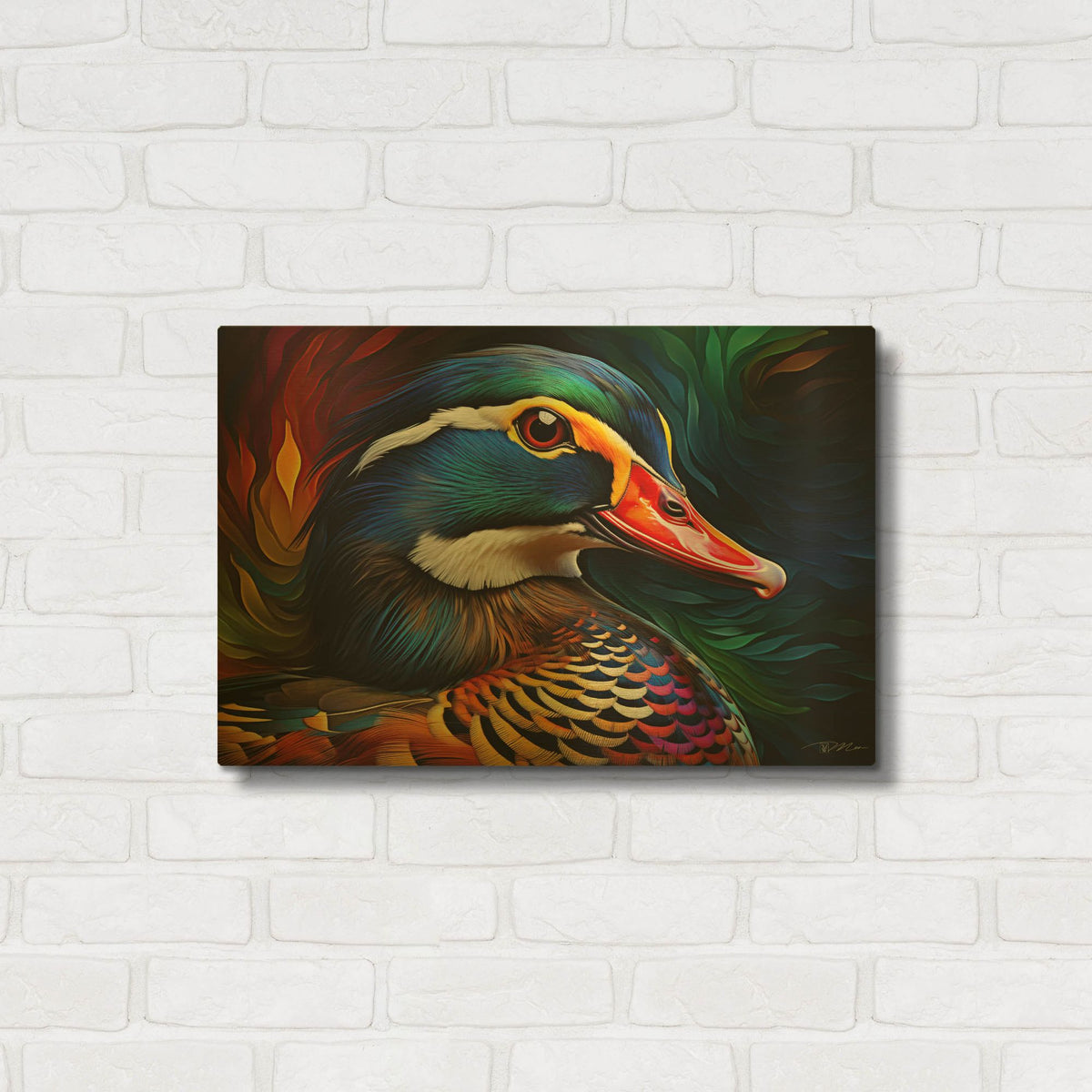'Duck Head' By Momart Gold Metal Wall Art