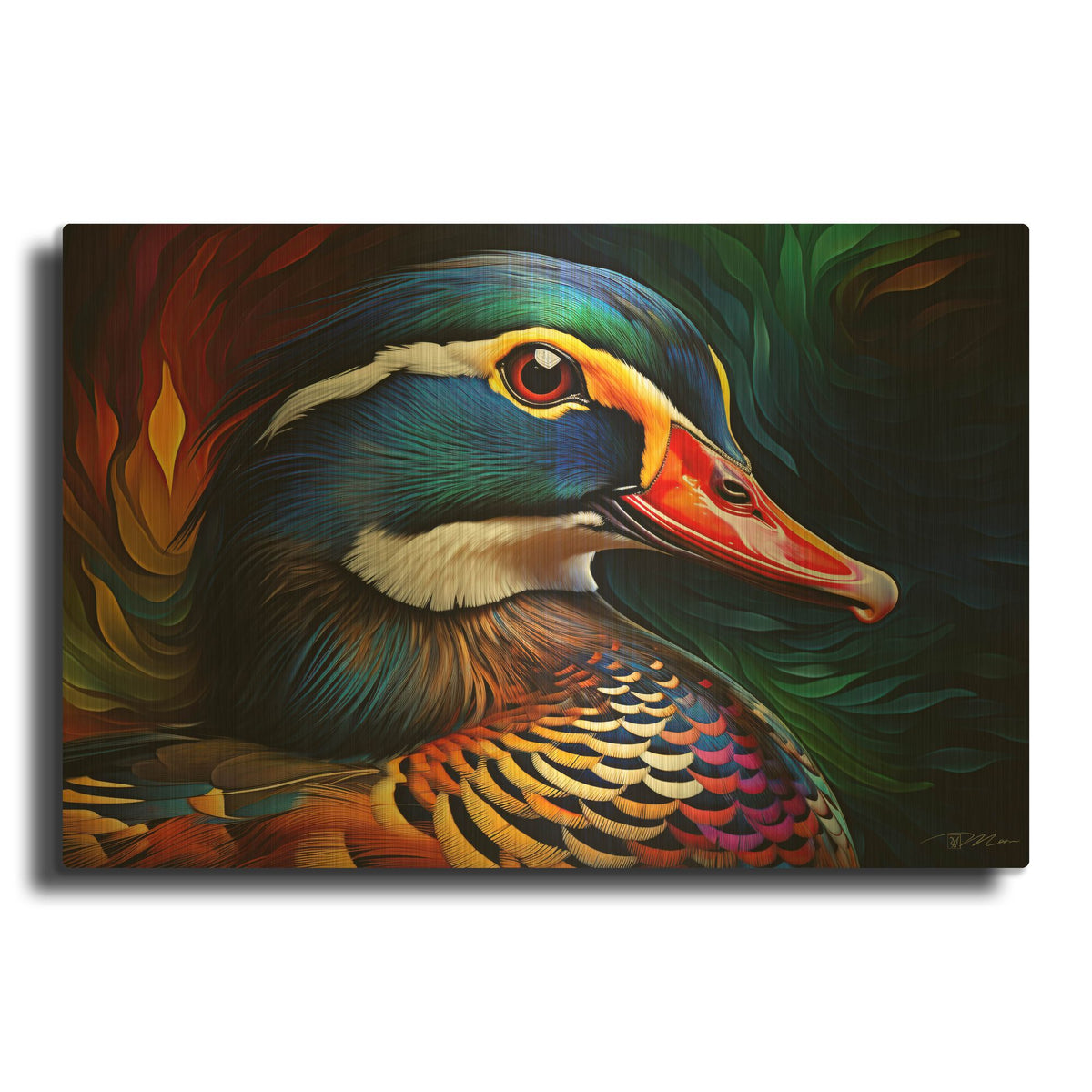'Duck Head' By Momart Gold Metal Wall Art