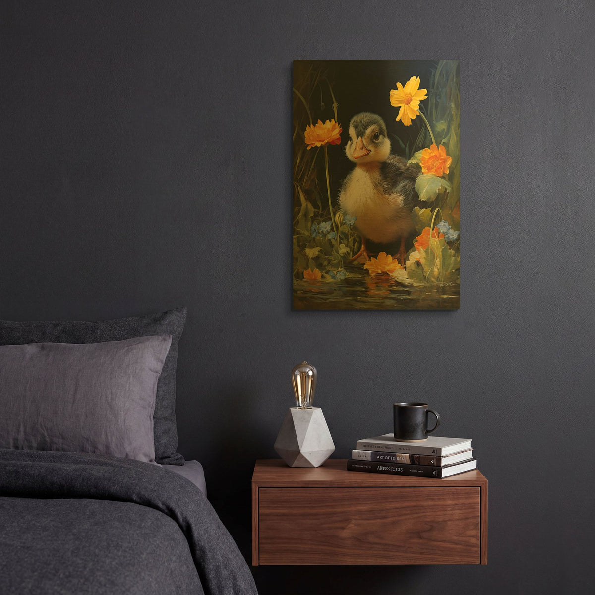 'Duckling' By Momart Gold Metal Wall Art