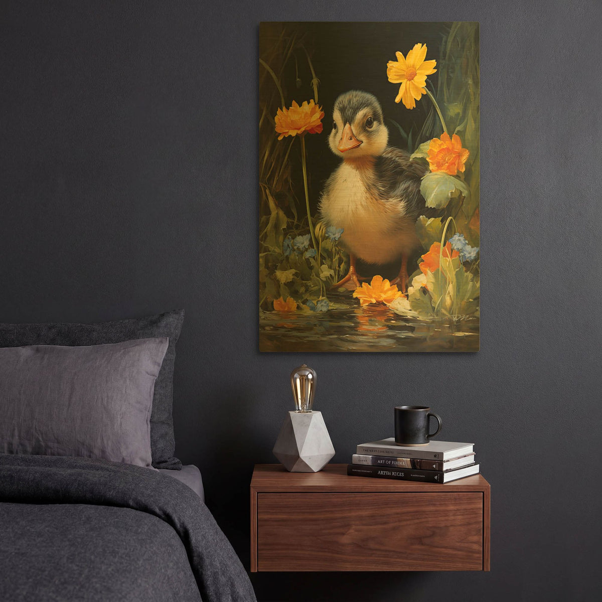 'Duckling' By Momart Gold Metal Wall Art