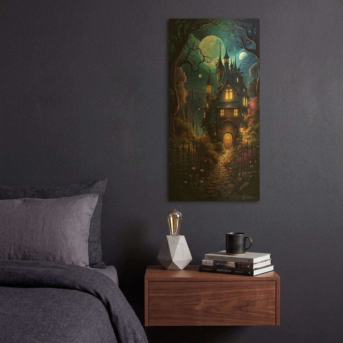 'Enchanted Castle 2' By Momart Gold Metal Wall Art