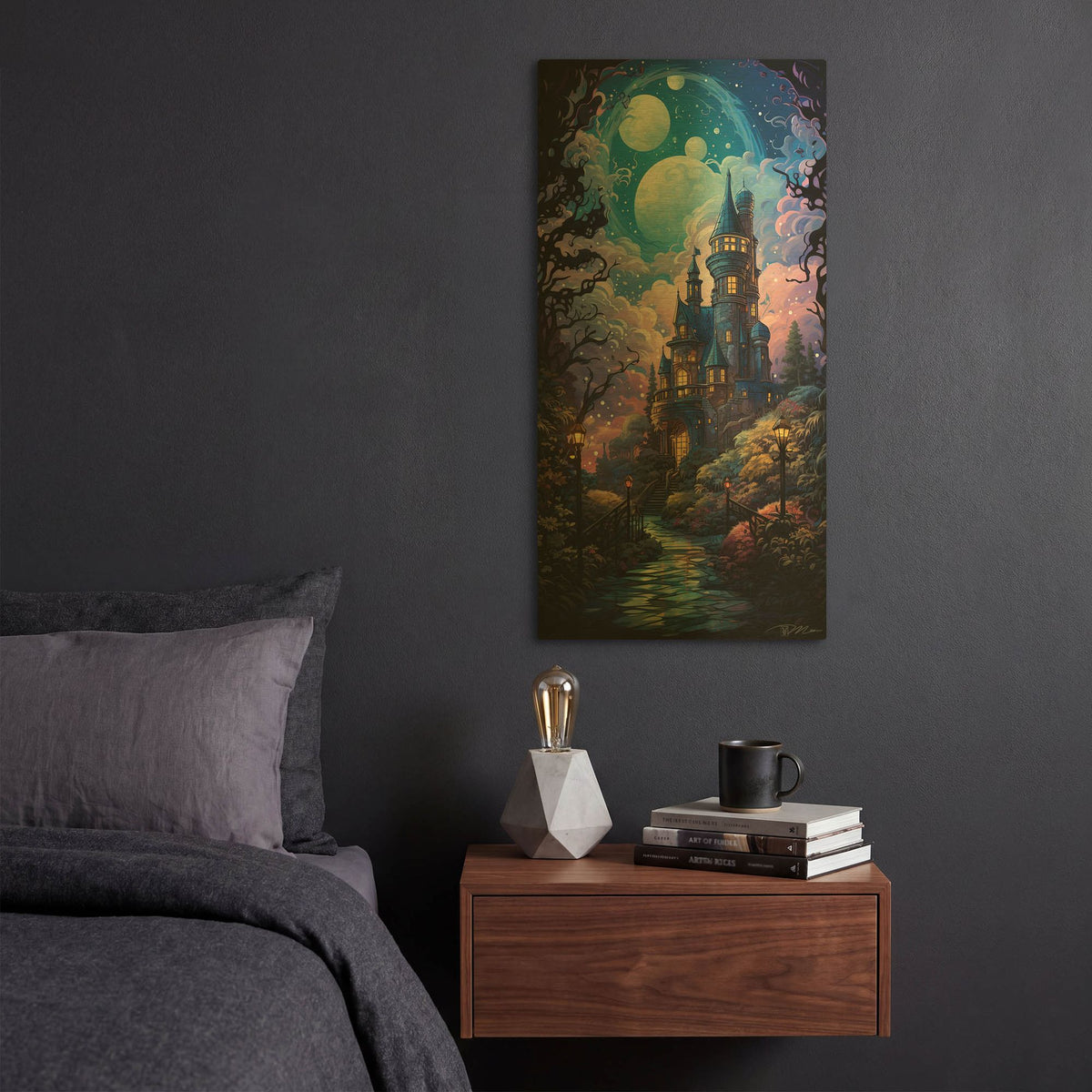 'Enchanted Castle 3' By Momart Gold Metal Wall Art