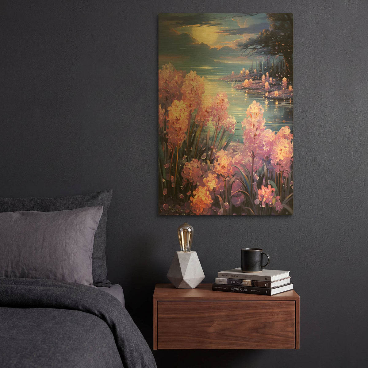 'Ethereal Hyacinth 1' By Momart Gold Metal Wall Art
