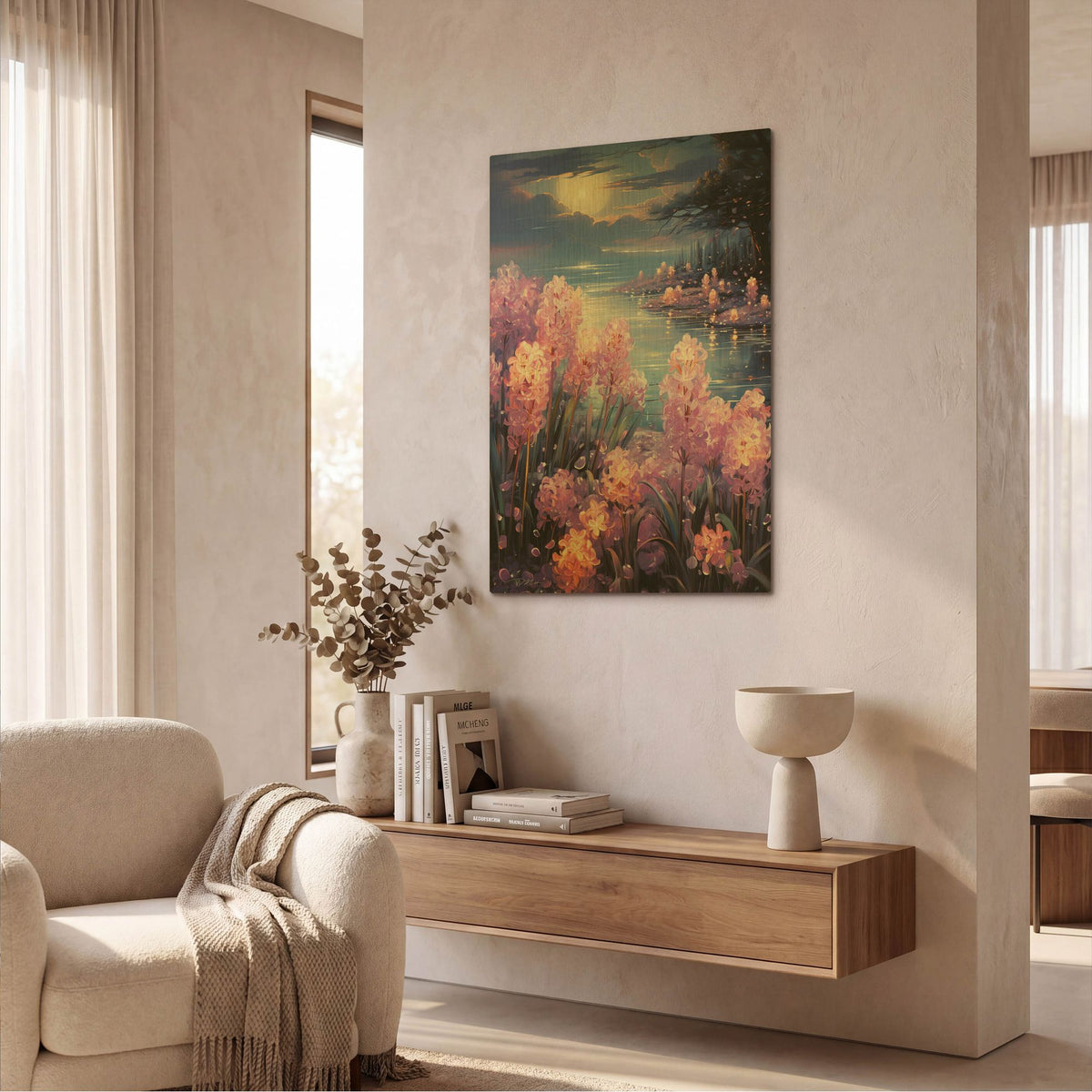 'Ethereal Hyacinth 1' By Momart Gold Metal Wall Art