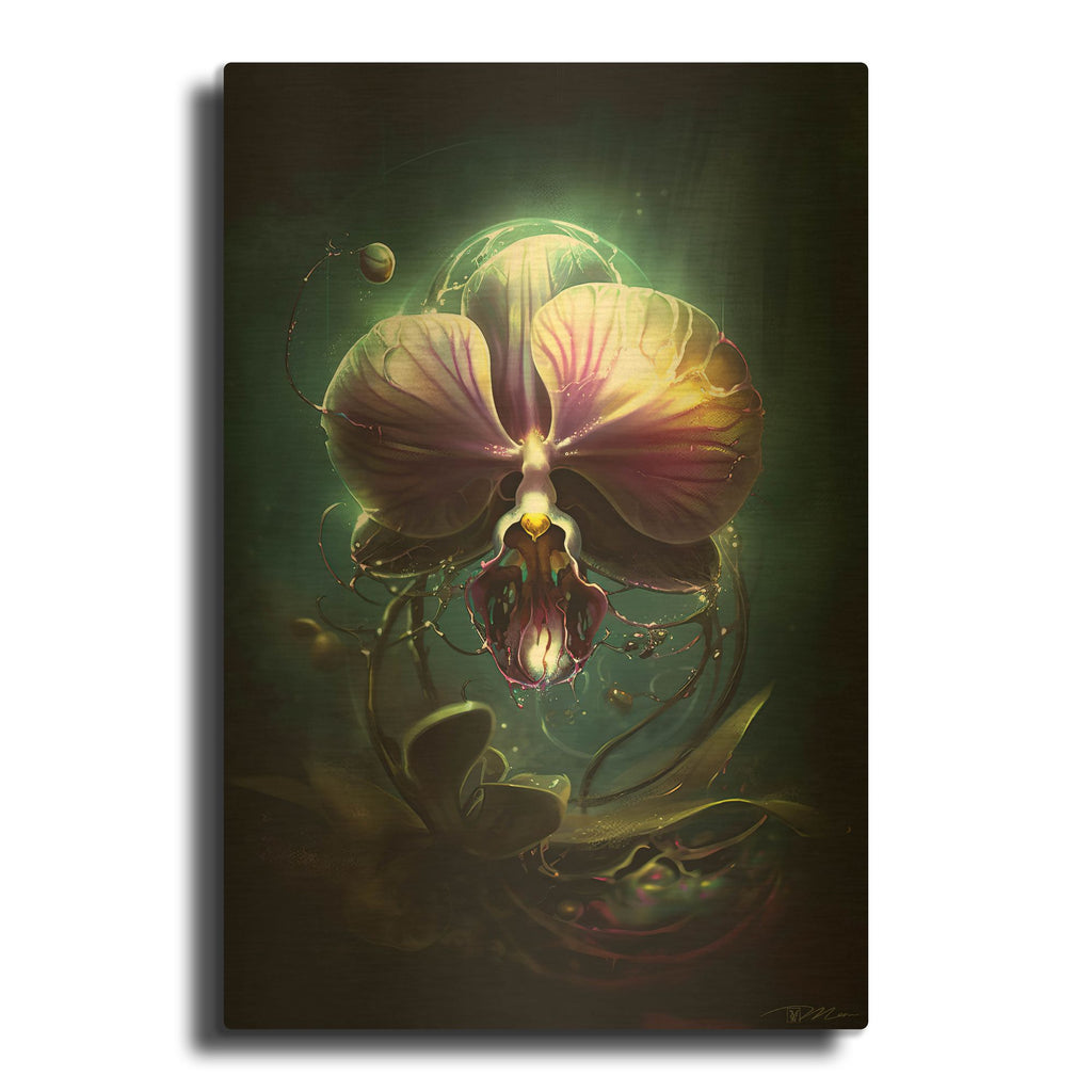 'Fantastic Orchid 1' By Momart Gold Metal Wall Art