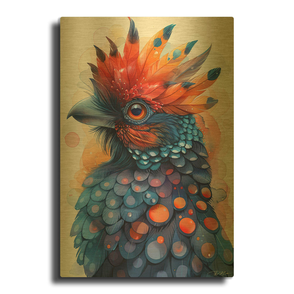 'Fantasy Bird Of Paradise' By Momart Gold Metal Wall Art