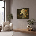 'Fantasy Unicorn 1' By Momart Gold Metal Wall Art