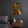 'Fire Space 1' By Momart Gold Metal Wall Art