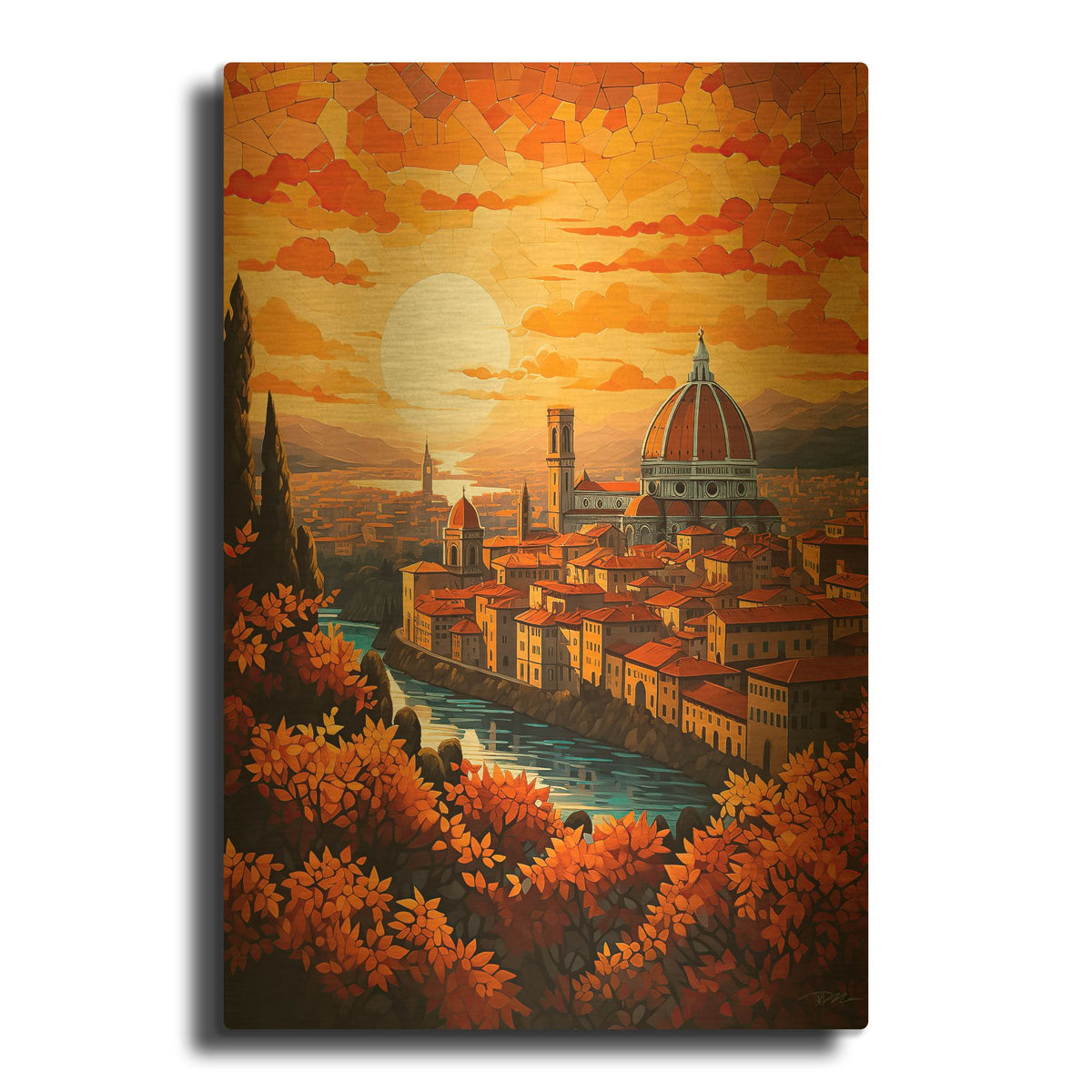'Firenze' By Momart Gold Metal Wall Art