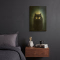 'Funny Black Cat' By Momart Gold Metal Wall Art