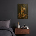 'Grey Squirrel With Berries' By Momart Gold Metal Wall Art