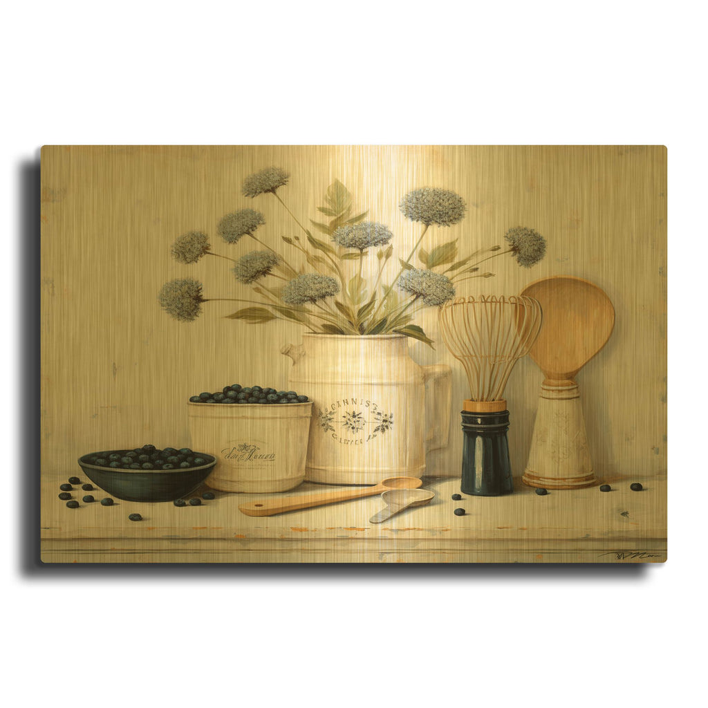 'Kitchen Utensils In Art Print 2' By Momart Gold Metal Wall Art