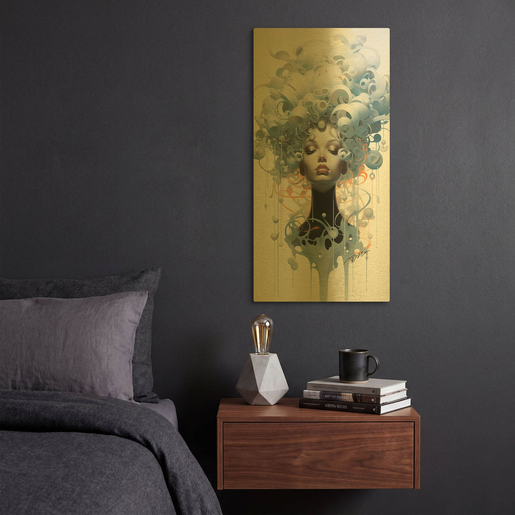 'Light And Dark 3' By Momart Gold Metal Wall Art
