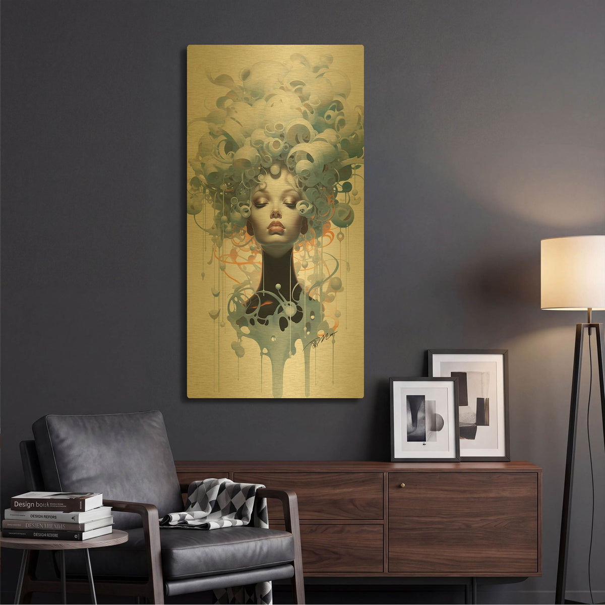 'Light And Dark 3' By Momart Gold Metal Wall Art