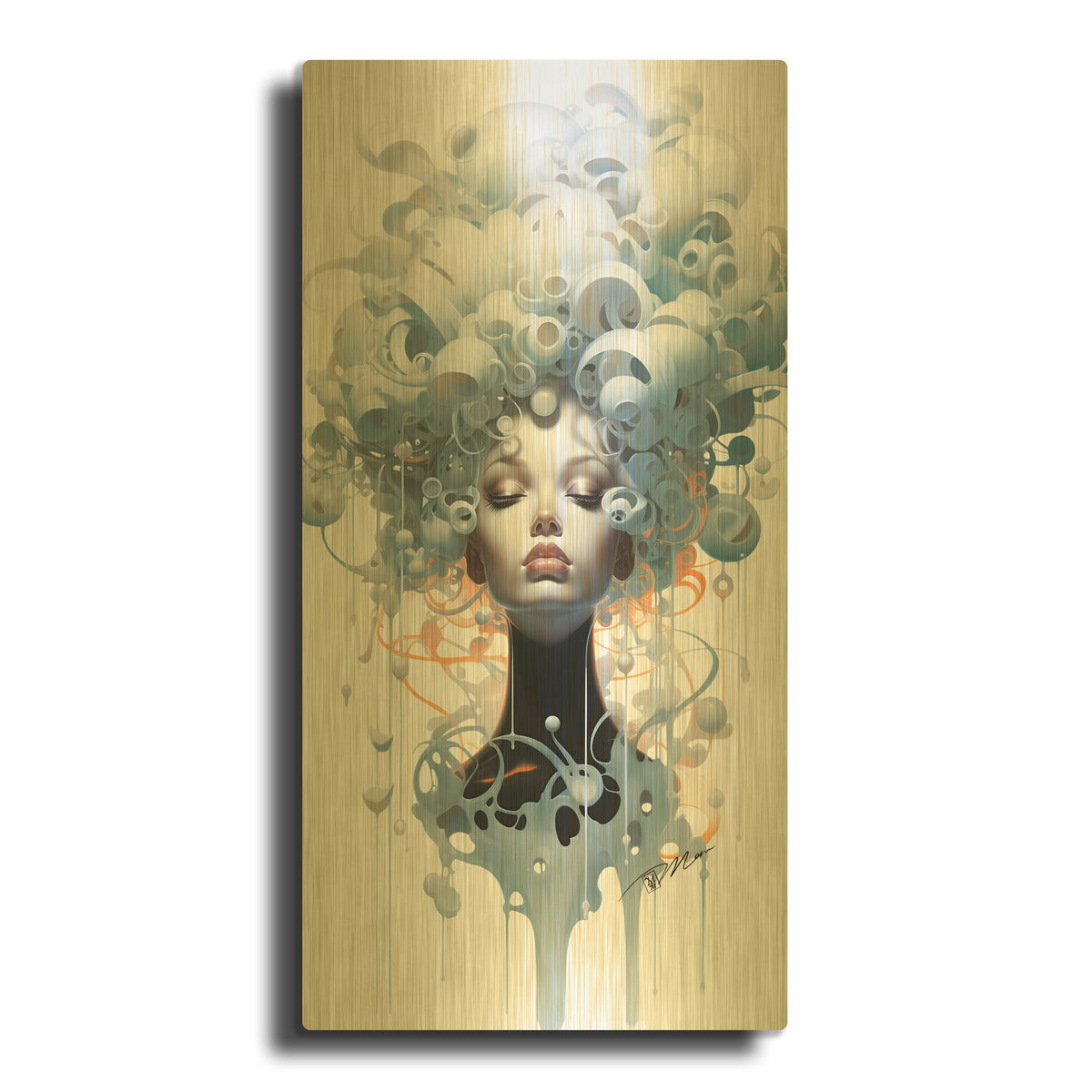 'Light And Dark 3' By Momart Gold Metal Wall Art
