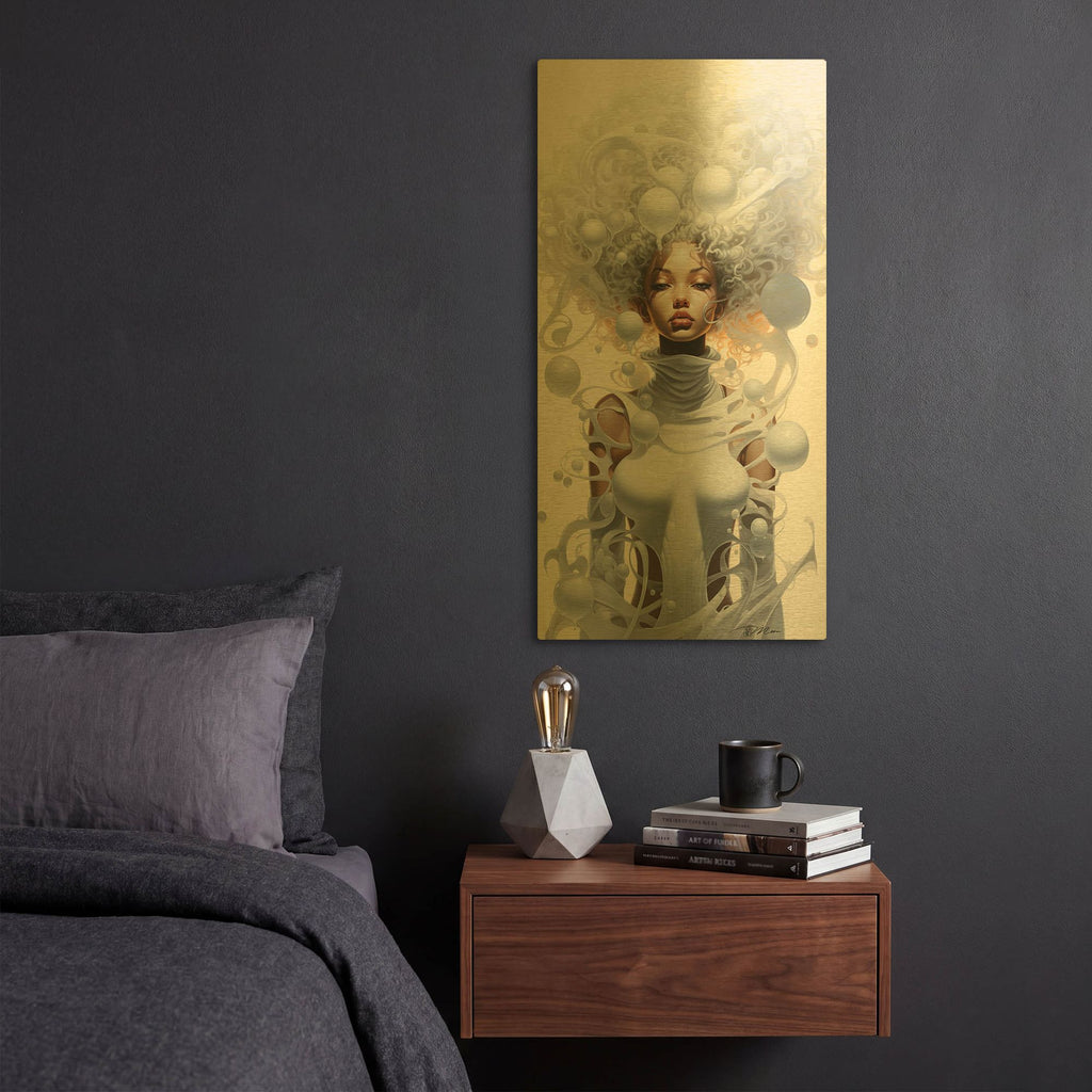 'Light And Dark 4' By Momart Gold Metal Wall Art