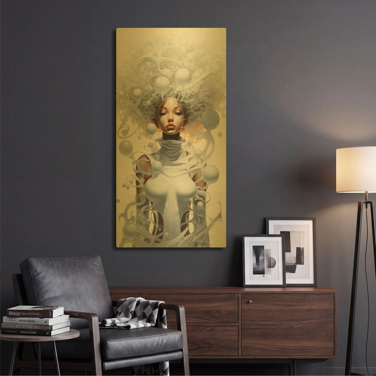 'Light And Dark 4' By Momart Gold Metal Wall Art