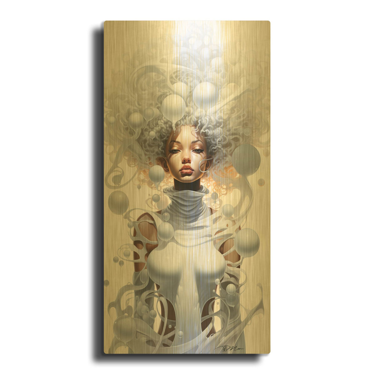 'Light And Dark 4' By Momart Gold Metal Wall Art
