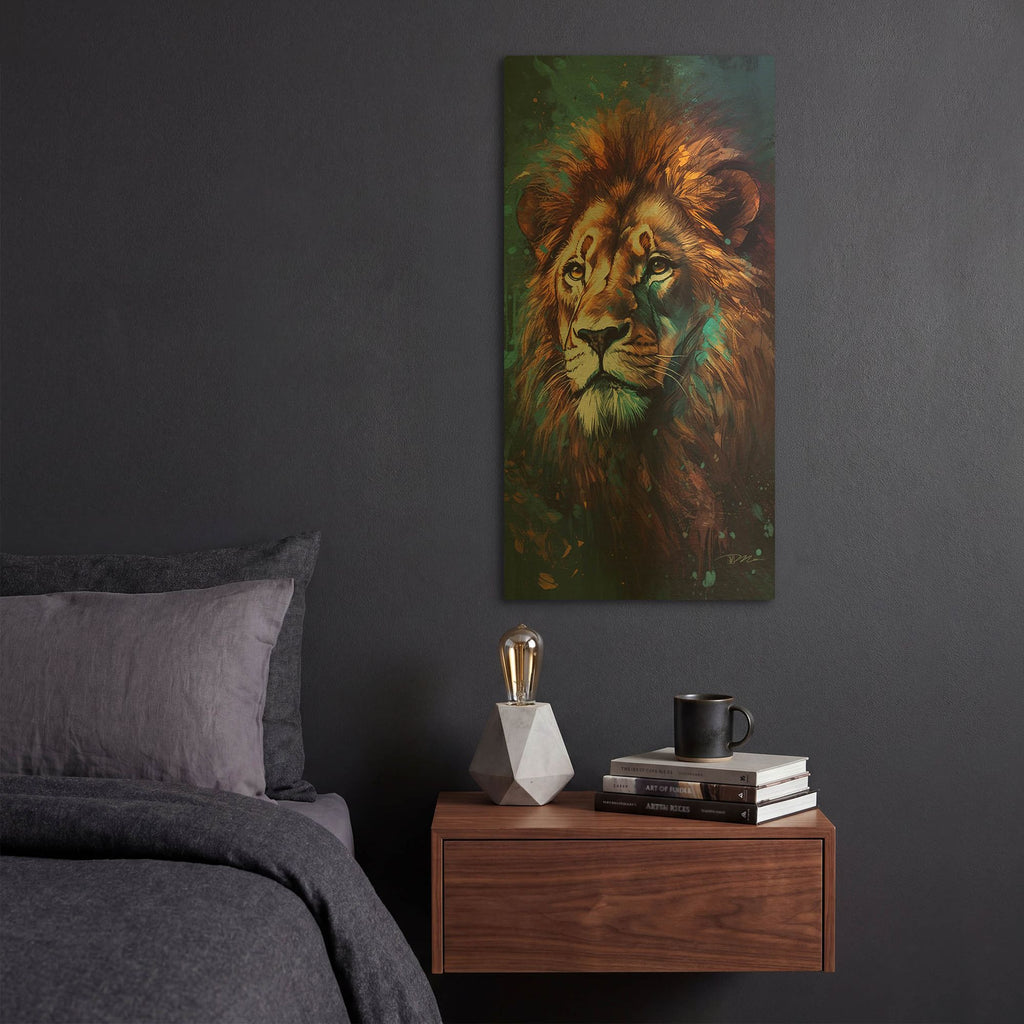 'Lion Art 2' By Momart Gold Metal Wall Art