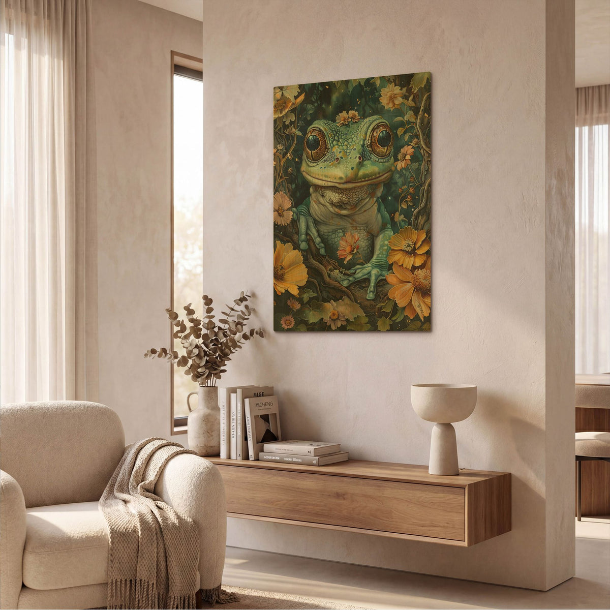 'Little Magical Frog' By Momart Gold Metal Wall Art