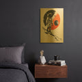 'Logo Sapce Vintage Black And Orange' By Momart Gold Metal Wall Art