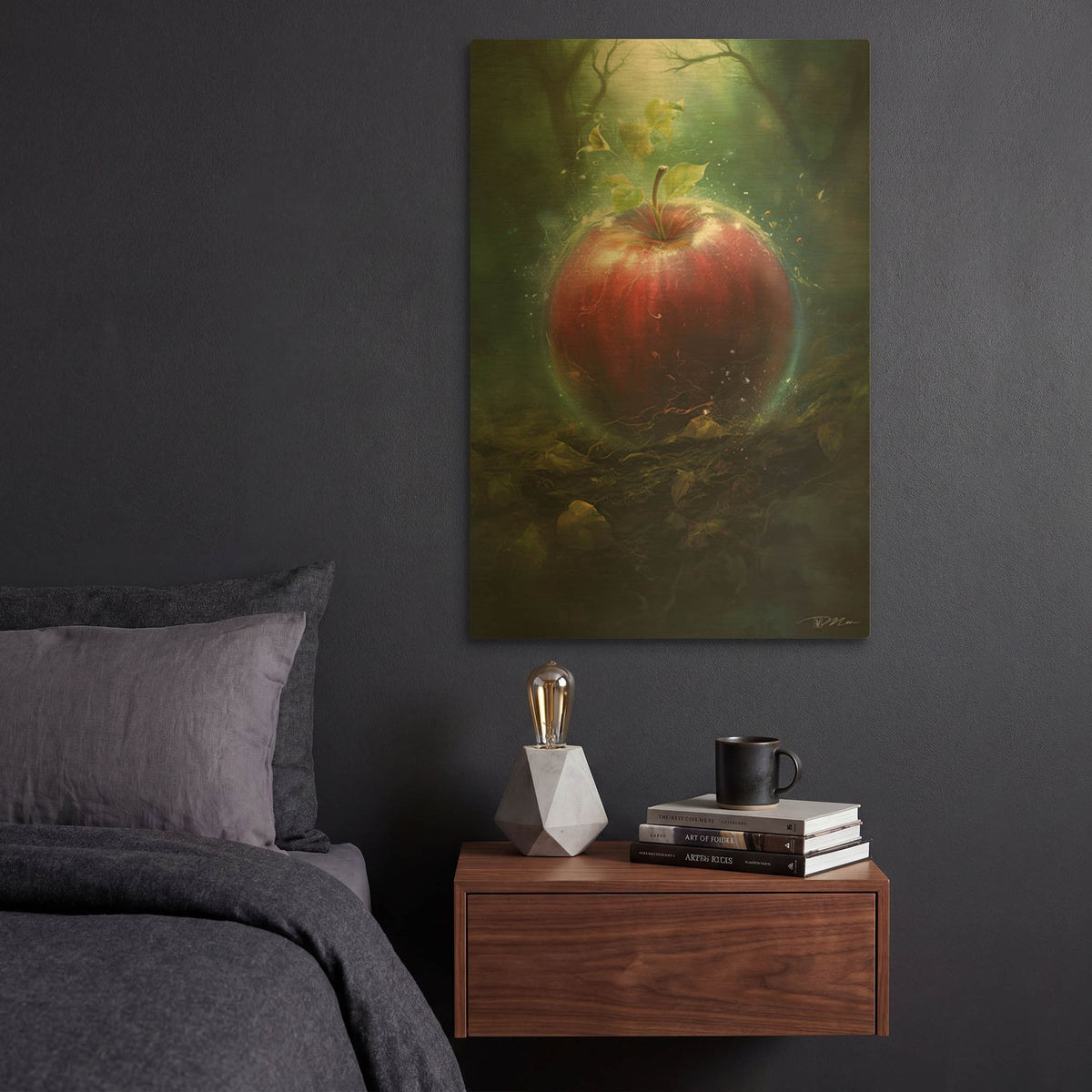 'Magical Apple Fantastic 6' By Momart Gold Metal Wall Art