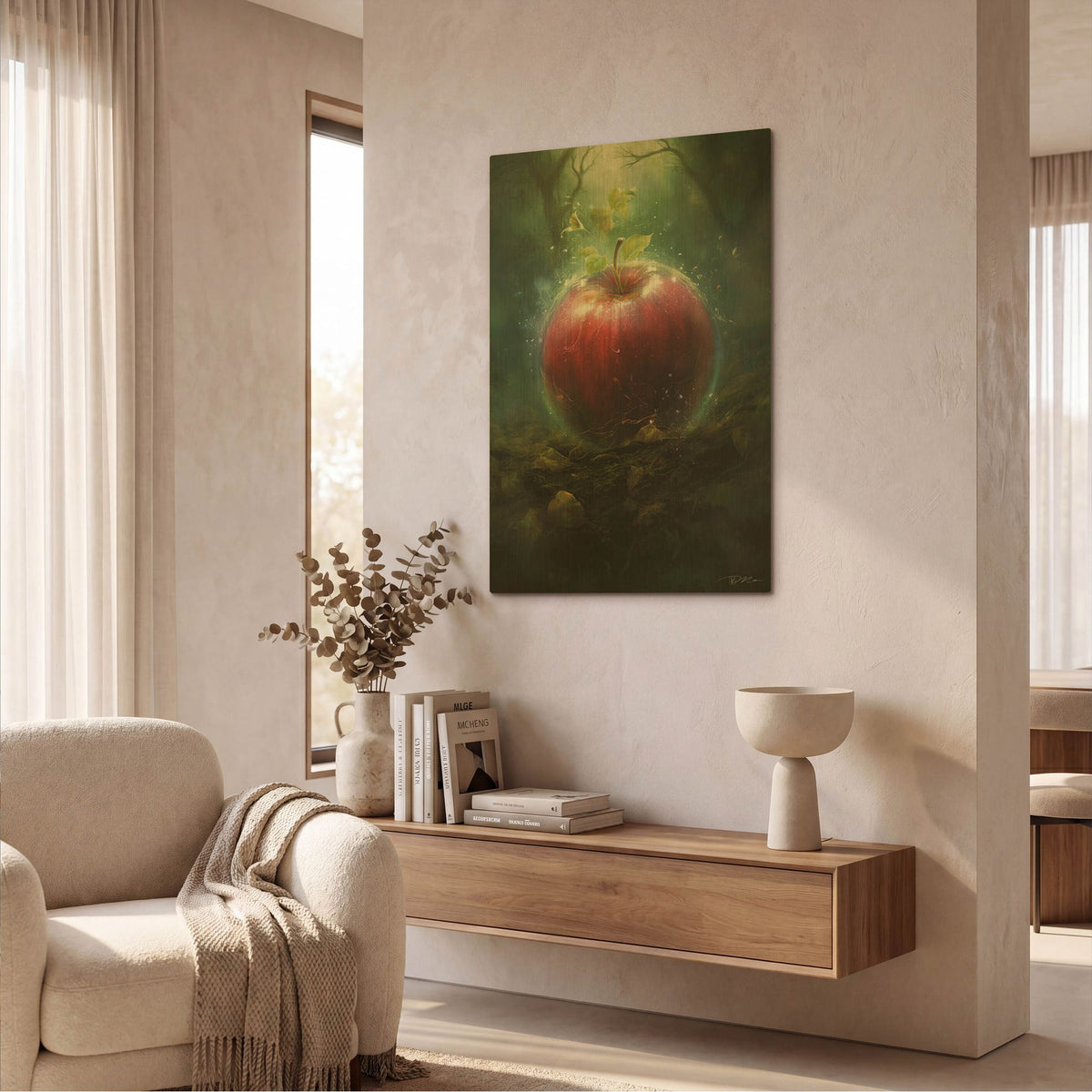 'Magical Apple Fantastic 6' By Momart Gold Metal Wall Art