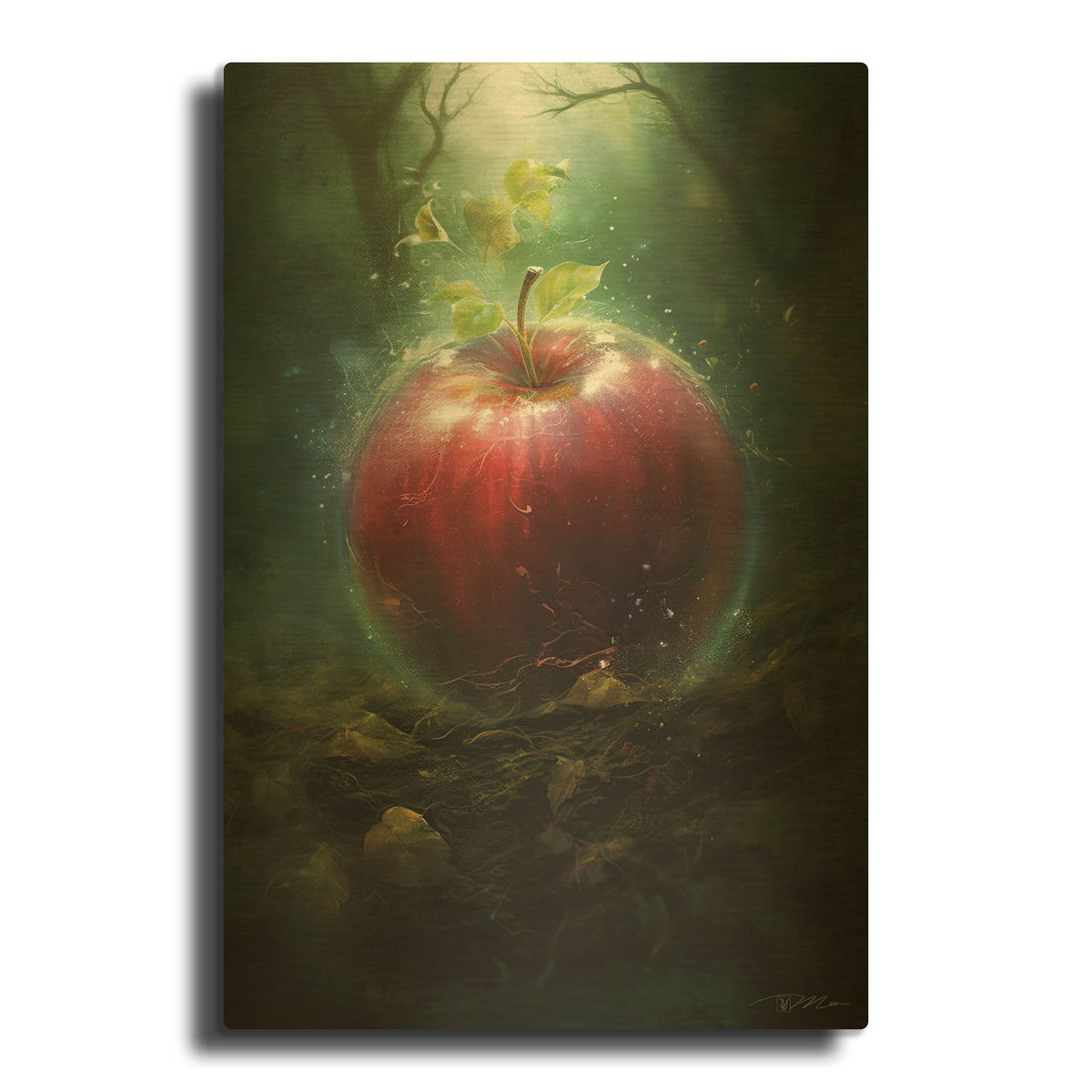 'Magical Apple Fantastic 6' By Momart Gold Metal Wall Art