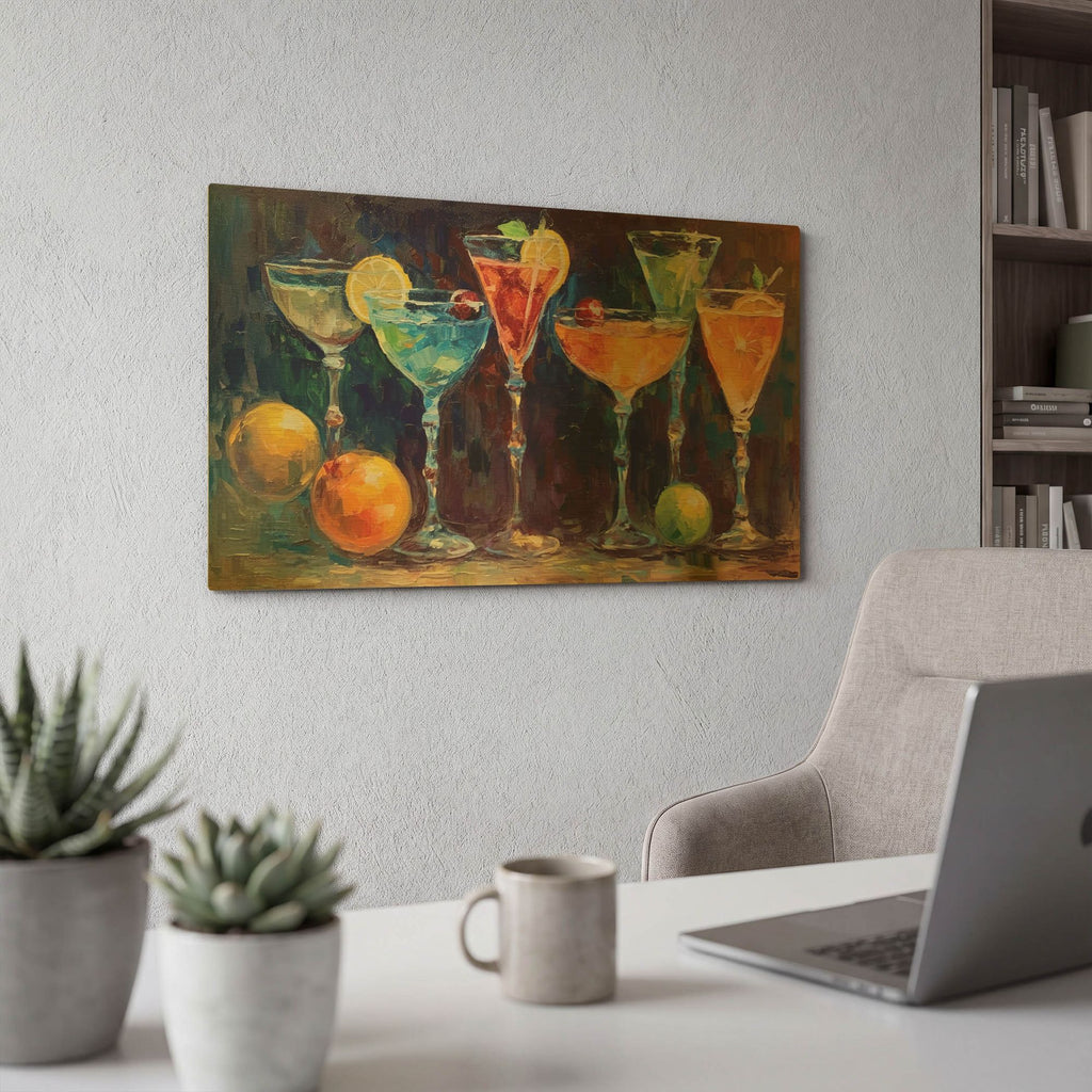 'Margarita Cocktails' By Momart Gold Metal Wall Art