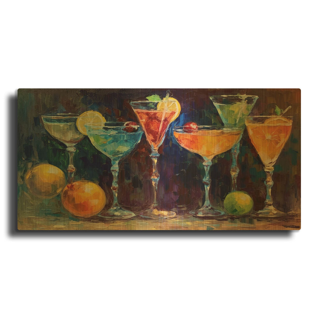 'Margarita Cocktails' By Momart Gold Metal Wall Art