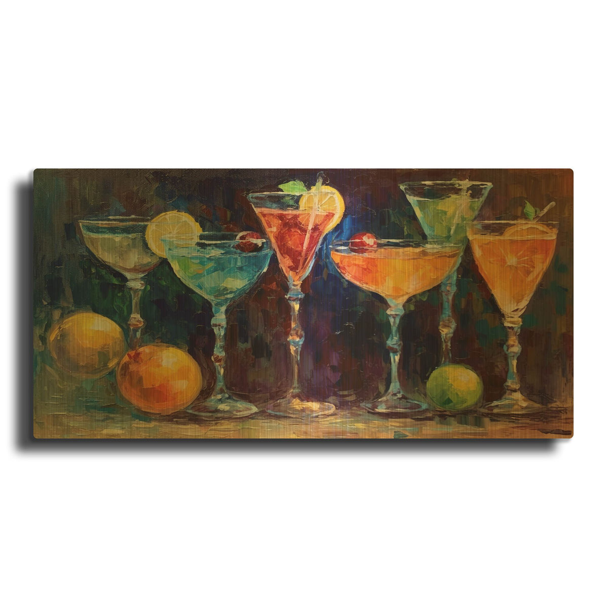 'Margarita Cocktails' By Momart Gold Metal Wall Art