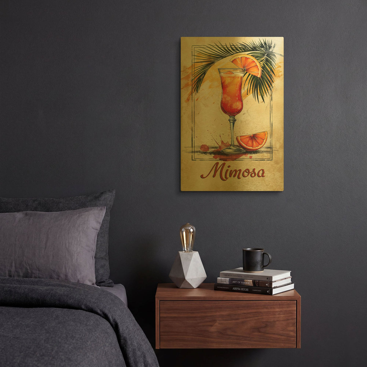 'Mimosa Drink' By Momart Gold Metal Wall Art
