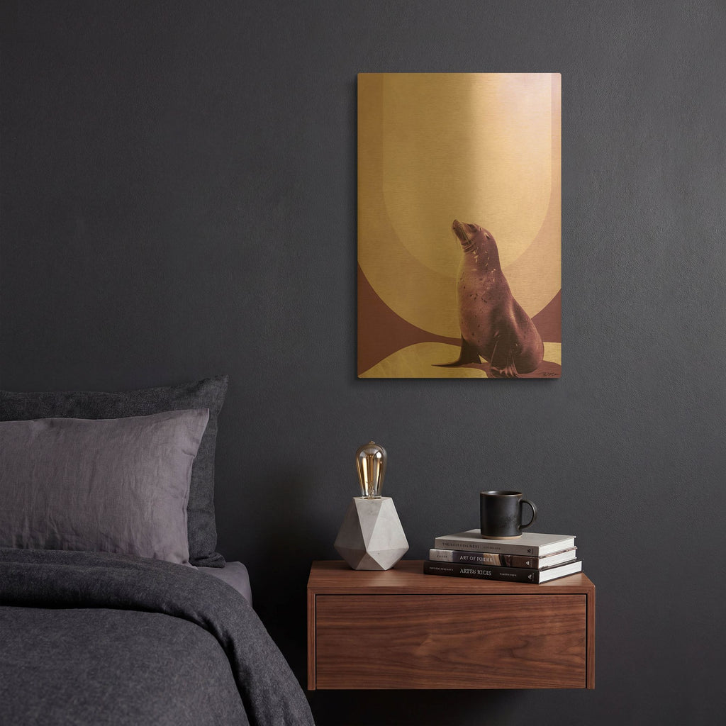 'Minimalist Seal Poster' By Momart Gold Metal Wall Art