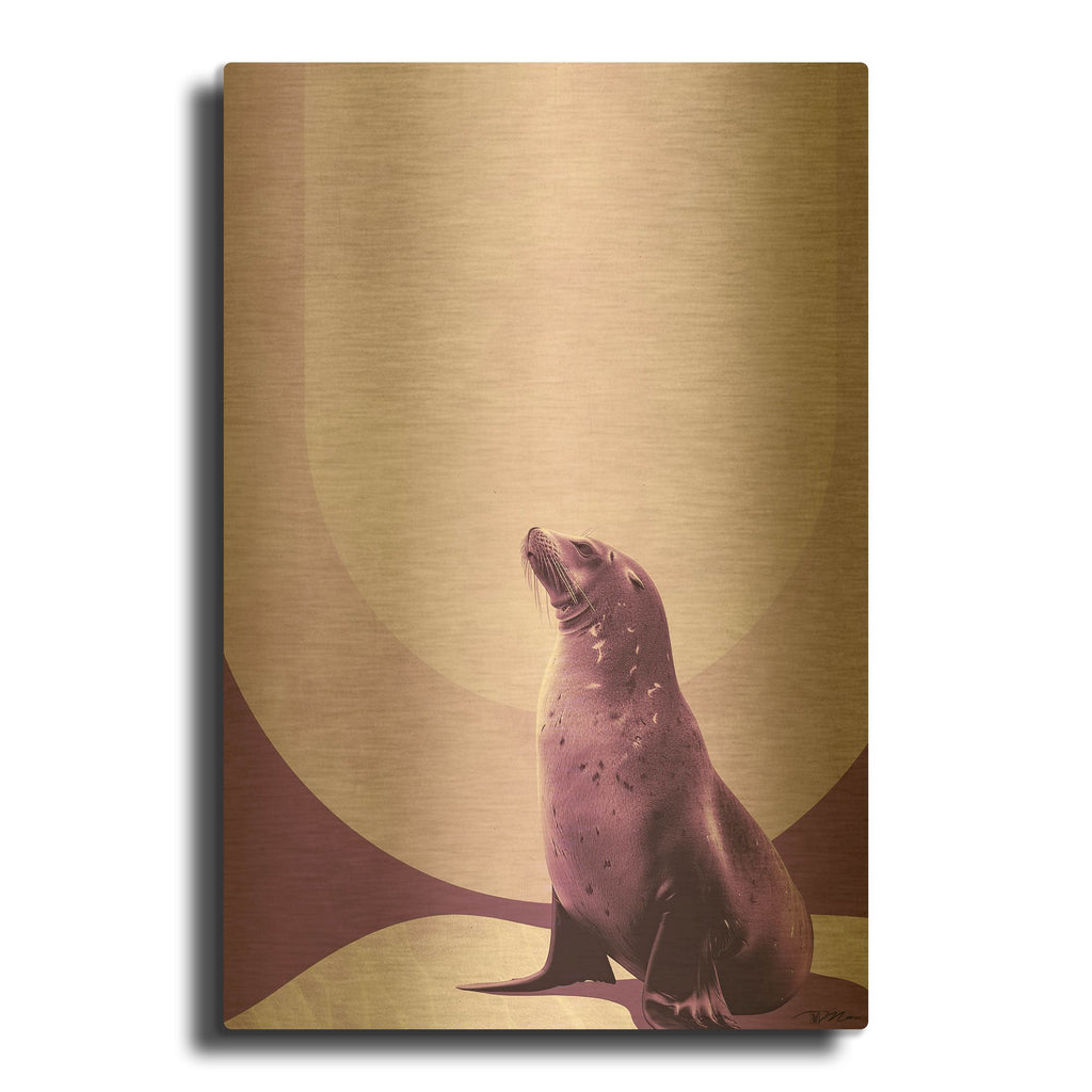 'Minimalist Seal Poster' By Momart Gold Metal Wall Art