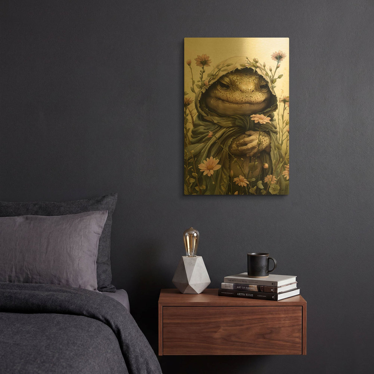 'Monk Toad' By Momart Gold Metal Wall Art