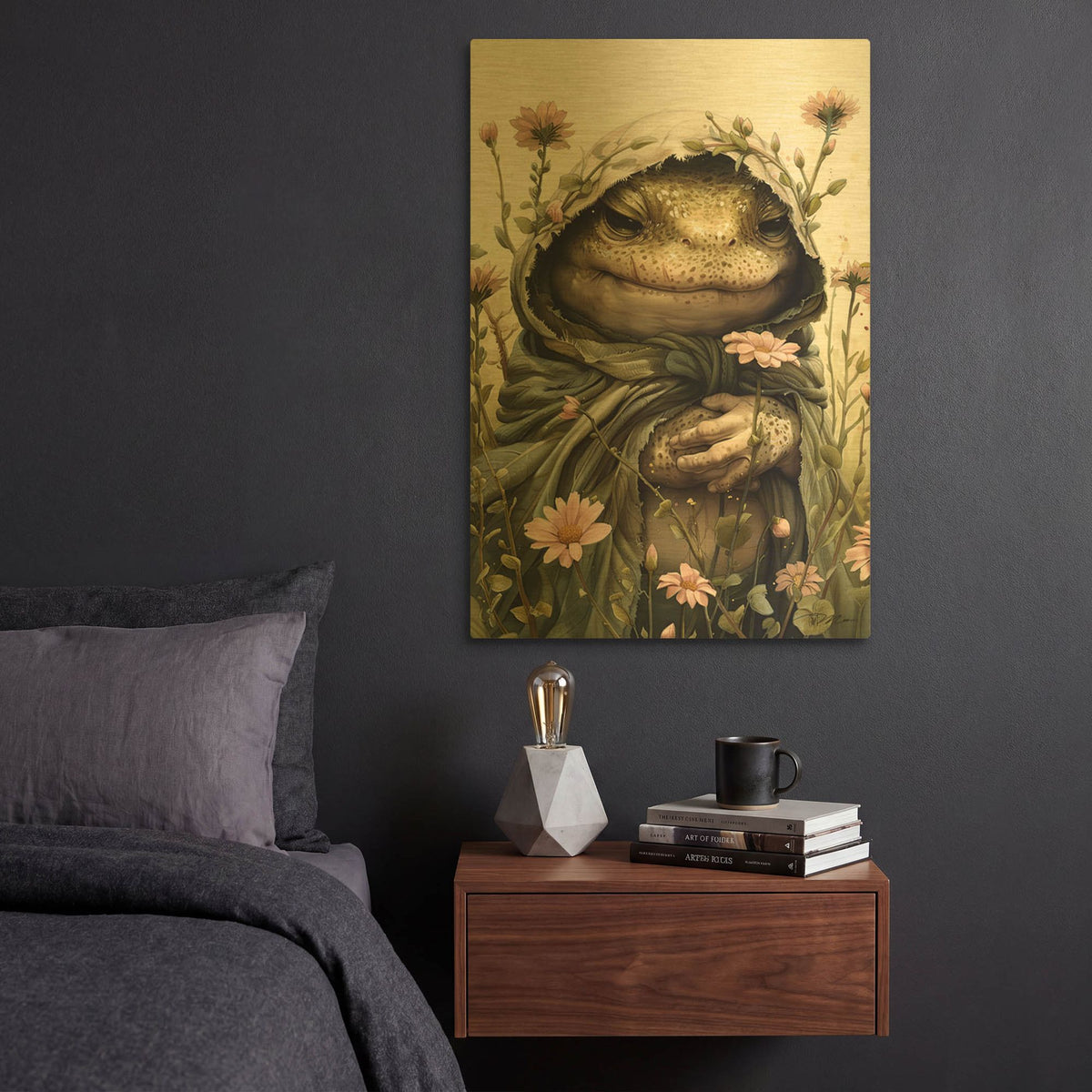 'Monk Toad' By Momart Gold Metal Wall Art