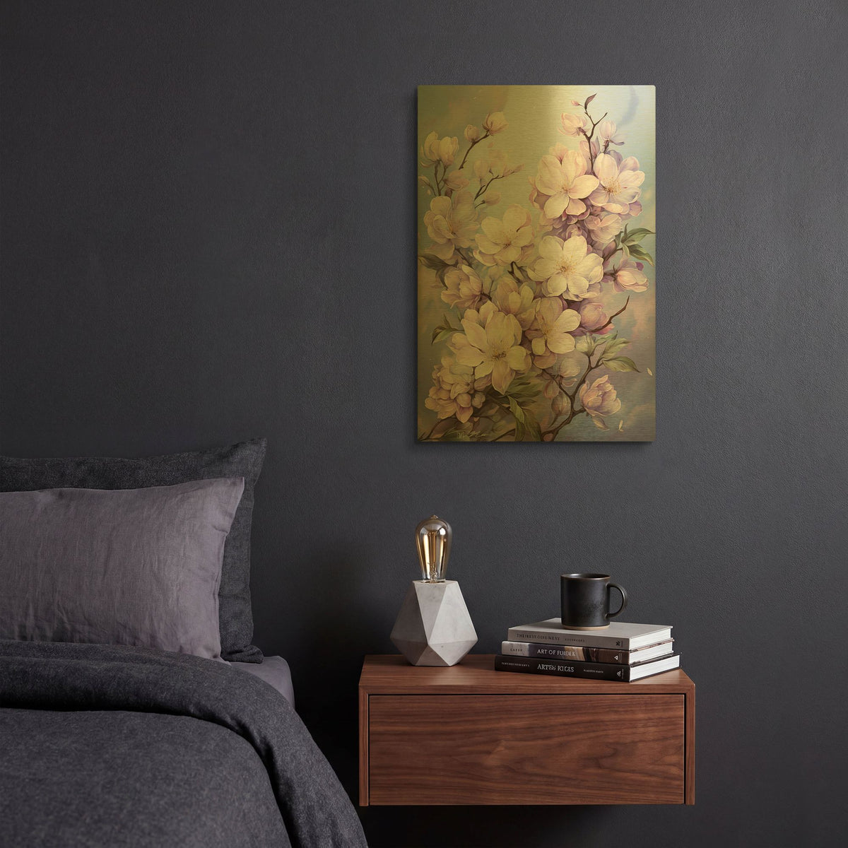 'Moon Of Lilac 3' By Momart Gold Metal Wall Art
