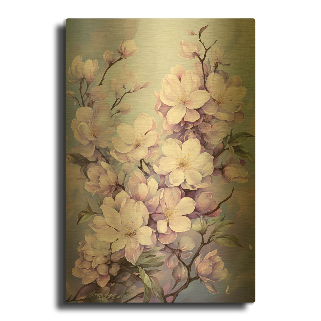 'Moon Of Lilac 3' By Momart Gold Metal Wall Art