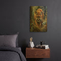 'Mountain Lion In The Forest 2' By Momart Gold Metal Wall Art