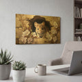 'Mouse In The Wall 4' By Momart Gold Metal Wall Art