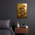 'Mouse Witch Halloween' By Momart Gold Metal Wall Art