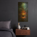 'Nebula Abstract Geometric Minimalist 3' By Momart Gold Metal Wall Art