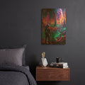 'Neon Space 1' By Momart Gold Metal Wall Art
