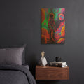 'Neon Space 2' By Momart Gold Metal Wall Art