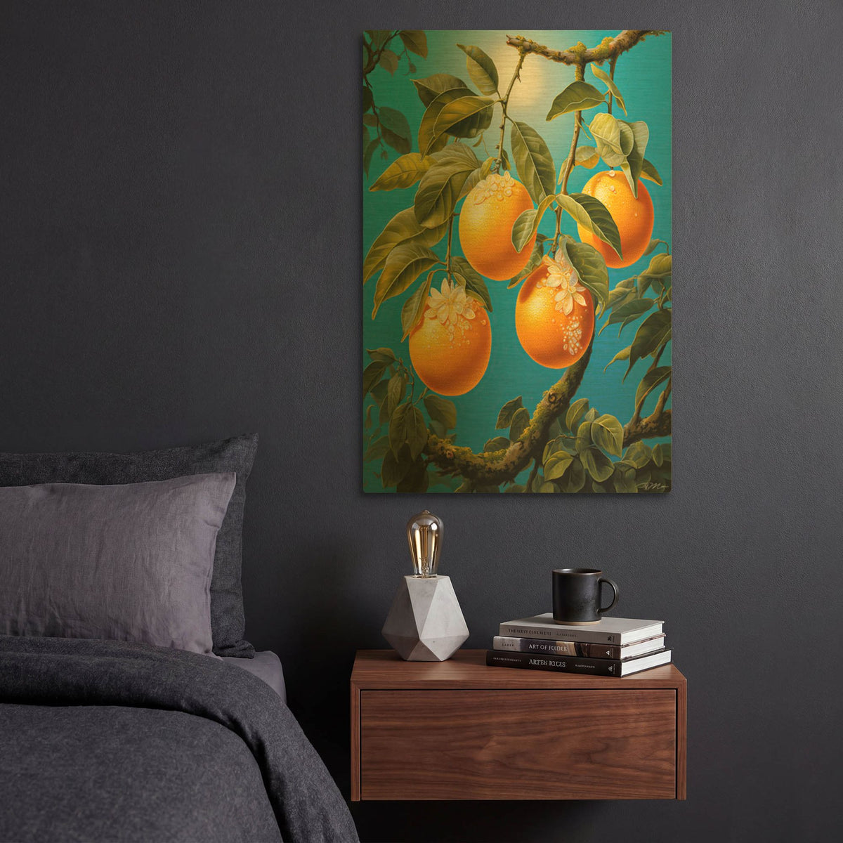 'Orange' By Momart Gold Metal Wall Art