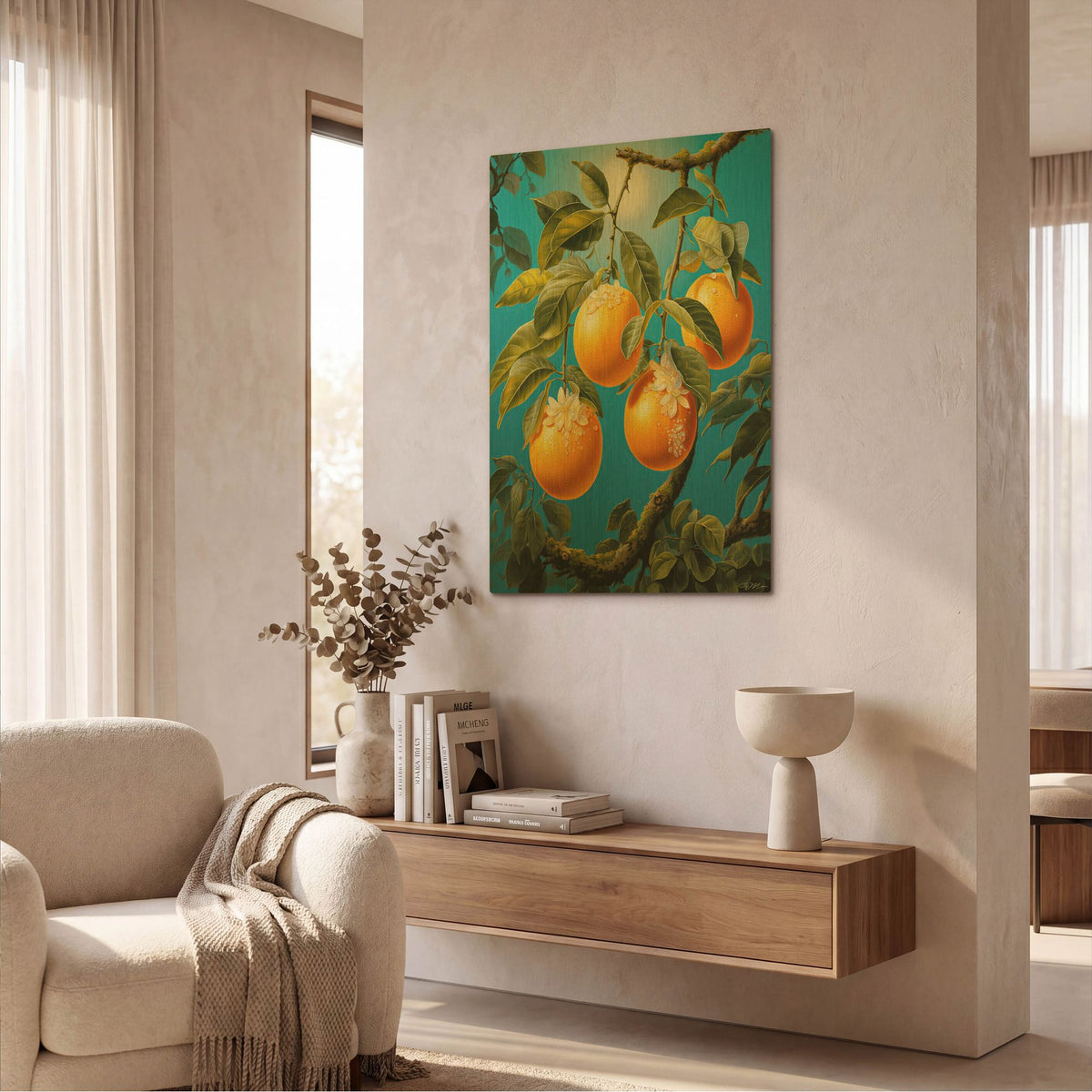 'Orange' By Momart Gold Metal Wall Art
