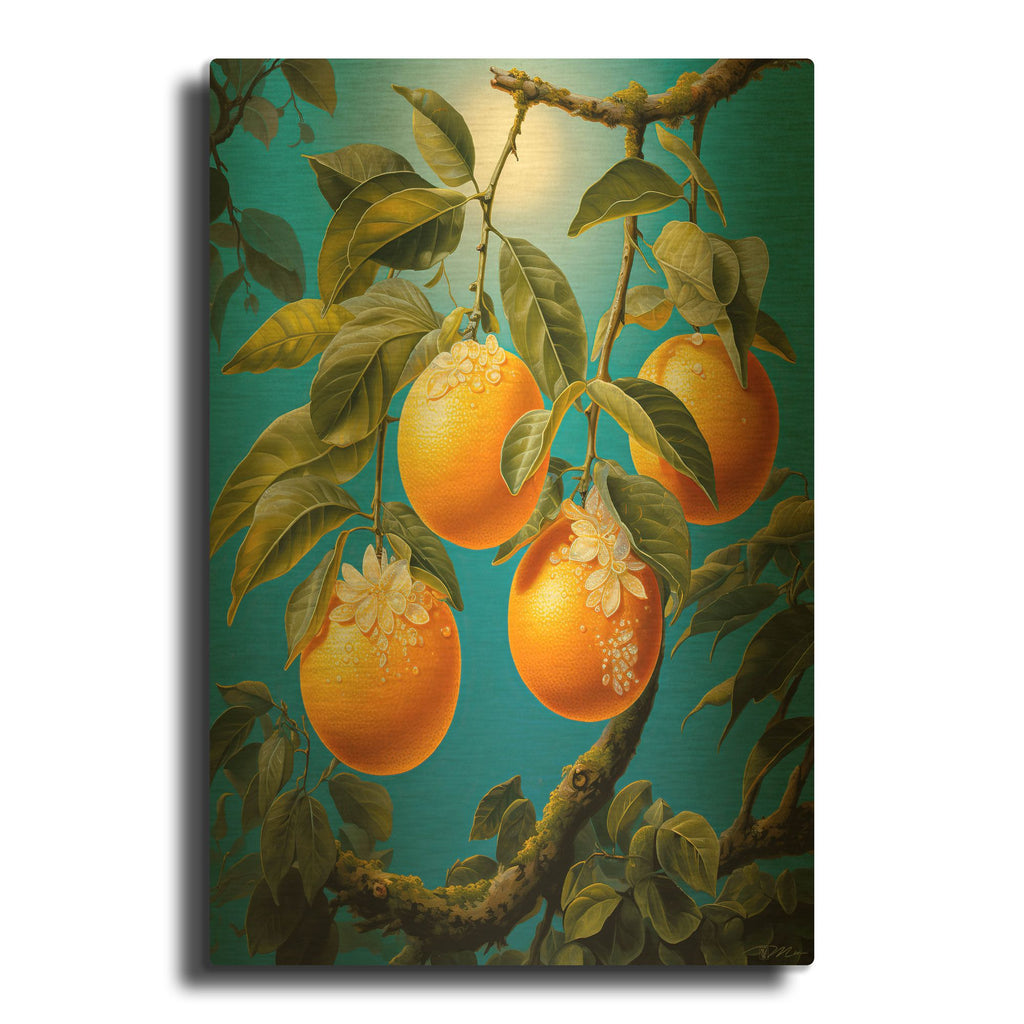 'Orange' By Momart Gold Metal Wall Art
