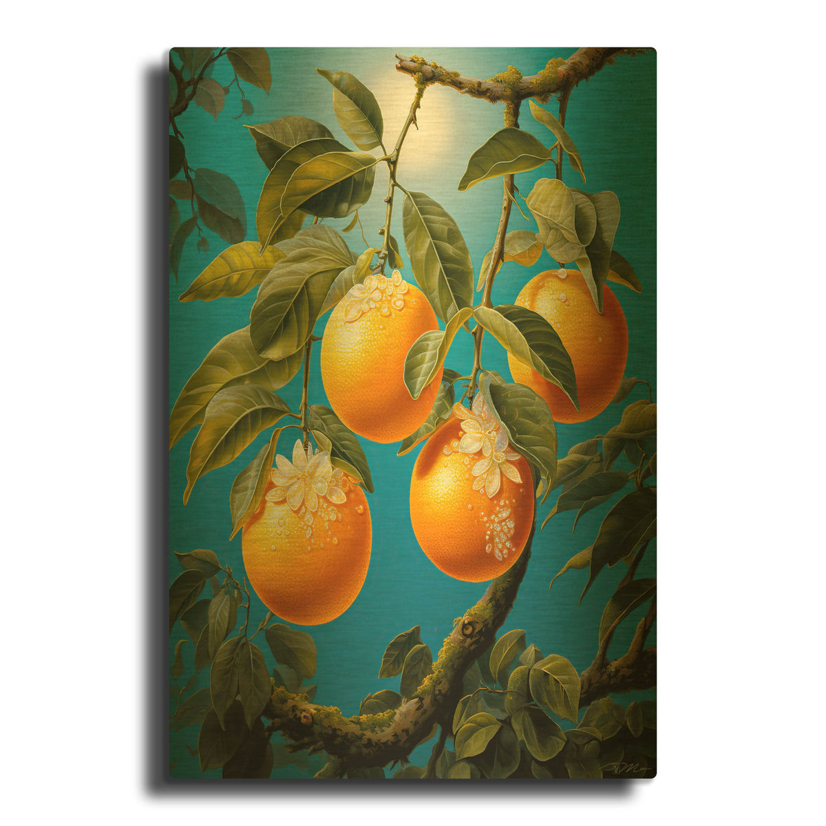 'Orange' By Momart Gold Metal Wall Art