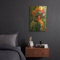 'Parrot In Multicolor' By Momart Gold Metal Wall Art